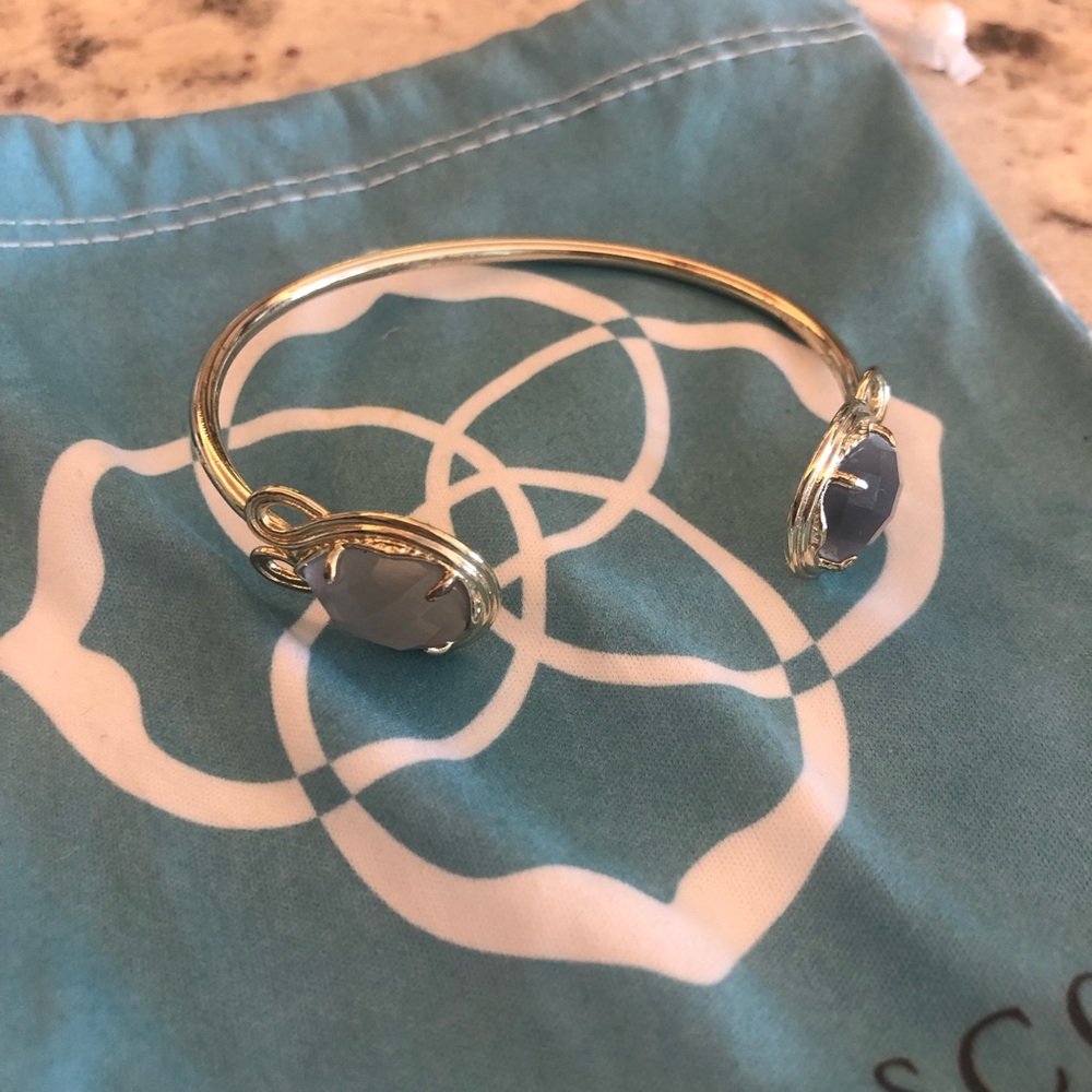Kendra Scott Gold Cuff Bracelet in Slate Gray